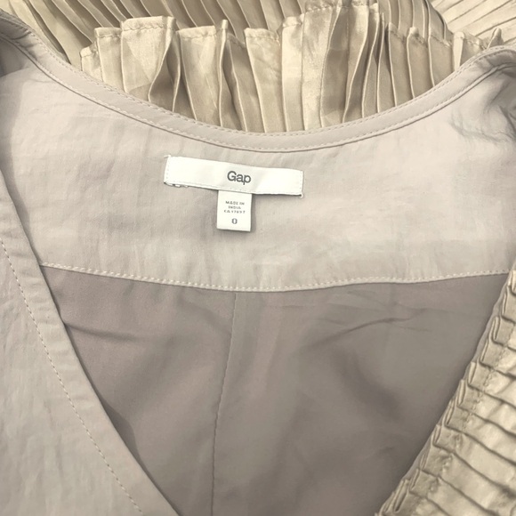 GAP Vintage Sleeveless Mini Dress in Grey/Taupe with Champagne Ruffles Size XS - Picture 7 of 10